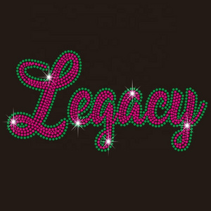 Legacy Custom AKA Sorority Logo Pink Green Heat Press Rhinestone Transfer Flatback Iron-On Glass Motif for Garments Diamond