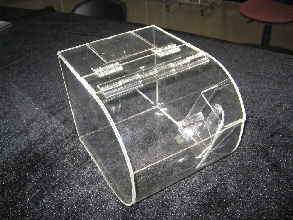 Iangel clear Round face bin with scoop candy dispenser acrylic candy boxes