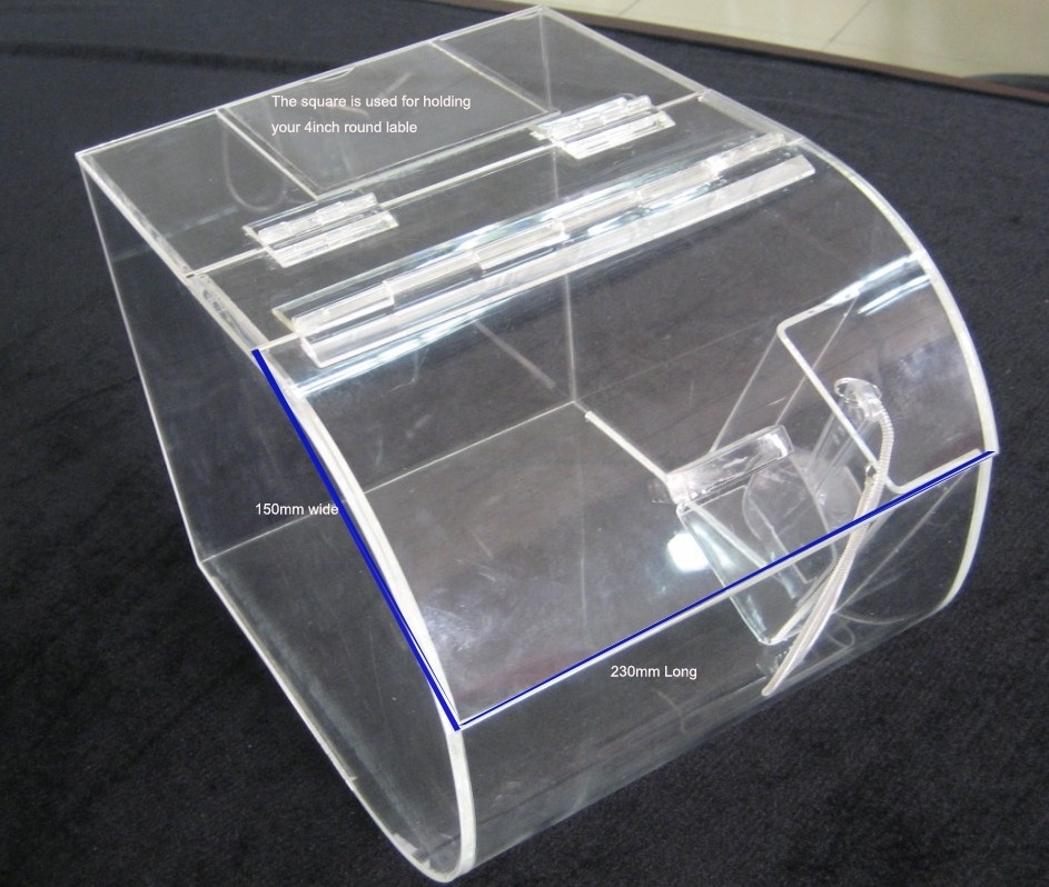 Iangel clear Round face bin with scoop candy dispenser acrylic candy boxes