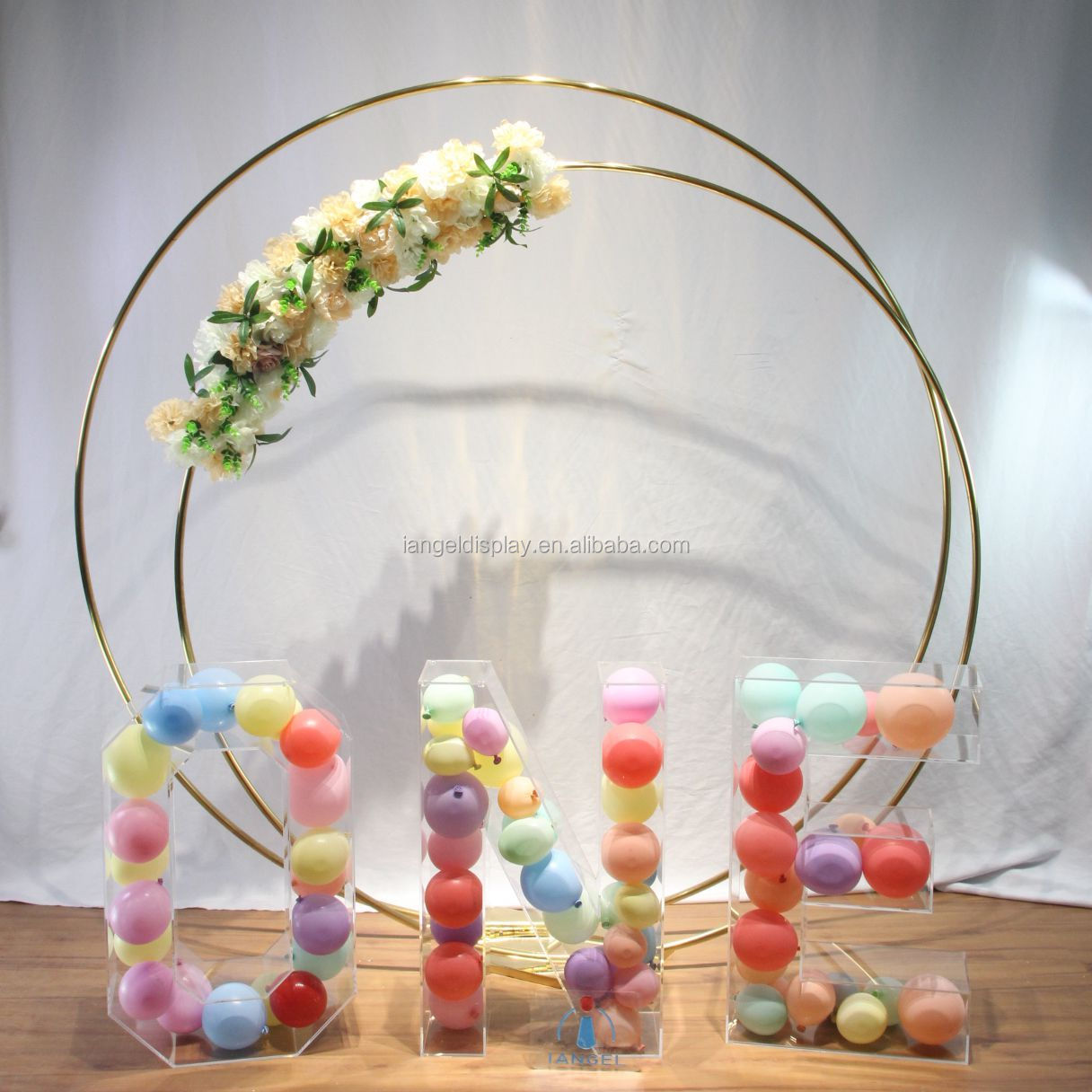 Iangel Custom size acrylic hollow balloon for wedding or party, acrylic letter 3D, clear acrylic letter