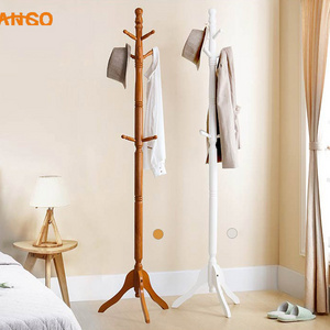 Natural Bamboo Coat shelf Handbag Hanger Boutique Clothes Rack for Home