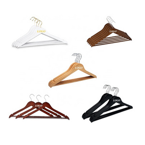 Wholesale Price A Grade Wooden Hanger White Black Coat Hanger Custom Hangers with Logo