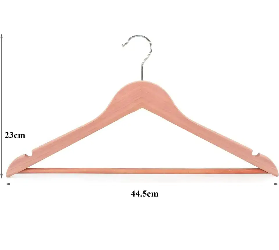 IANGO High-Quality Red Cedar Wood Hanger Eco-friendly Clothes Hanger with rod Customized LOGO