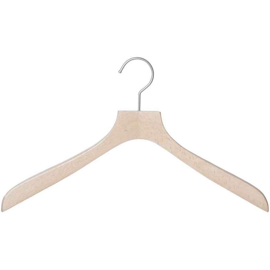 Natural Wood Suit Hangers with Non Slip Pants Bar 360 Swivel Hook and Shoulder Notches for Camisole Jacket Pants