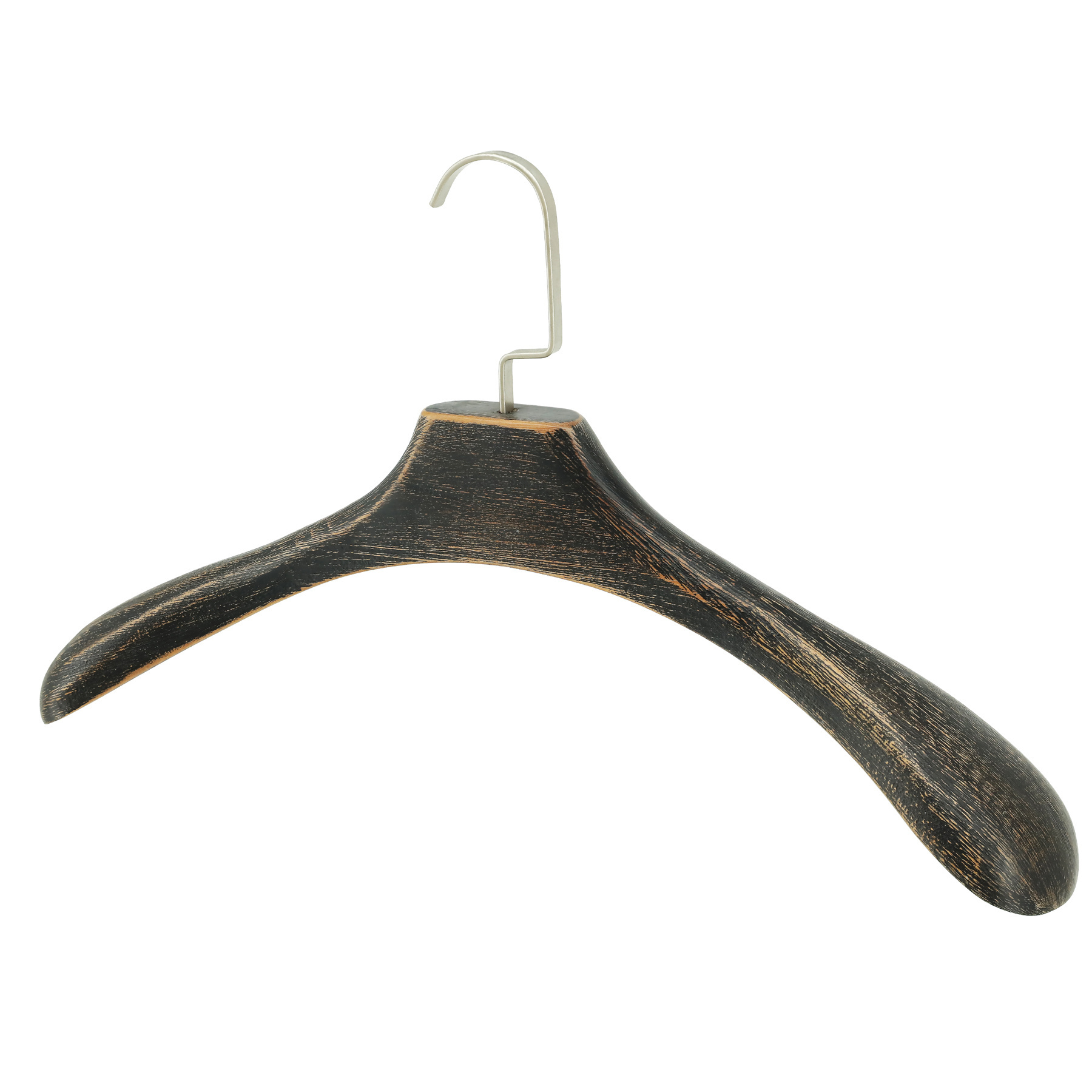 Natural Wood Suit Hangers with Non Slip Pants Bar 360 Swivel Hook and Shoulder Notches for Camisole Jacket Pants