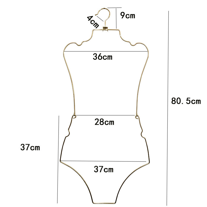 Fast Shipping NO MOQ New Design Foldable Swimsuit Bikini Hanger Body Shape Metal Hanger