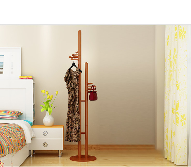 Solid wood durable Double pole coat rack