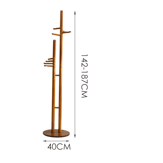 Solid wood durable Double pole coat rack