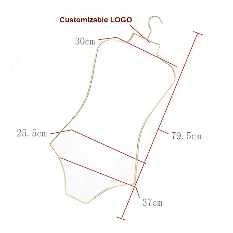 IANGO No MOQ OEM Women Metal Swimwear Body Shape Hangers Gold Swimsuit Swimming Hanger