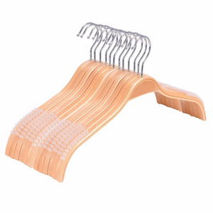 Duty Wood Coat Hangers with Soft Stripes for Camisole Jacket Dress Clothes Sweater