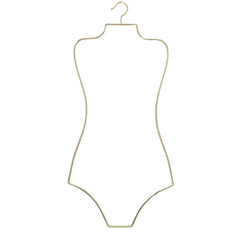 IANGO No MOQ OEM Women Metal Swimwear Body Shape Hangers Gold Swimsuit Swimming Hanger