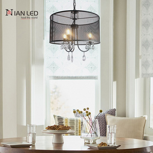 Iron+crystal E14 bulbs vintage birdcage chandeliers pendant lights candle industrial retro hanging lamp