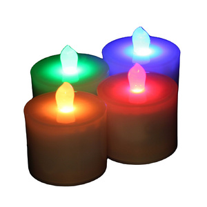 12PCS Retro Style Rechargeable LED Pillar Candles RGBW Tea Light With Charging Station