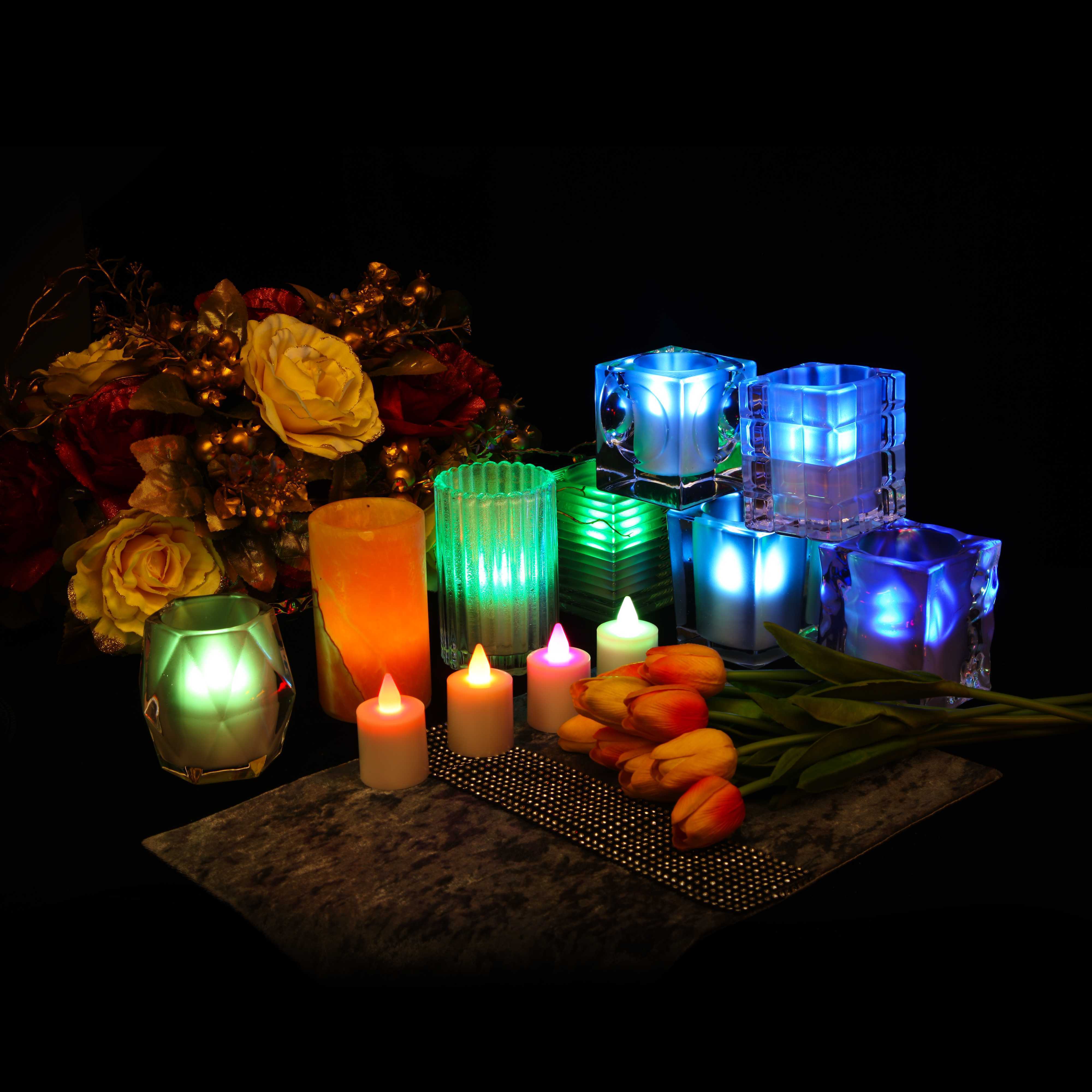 Set of 4pcs Led candle Tealight cordless Flameless table candle lamp Mood lighting for wedding Christmas Party Outdoor decor