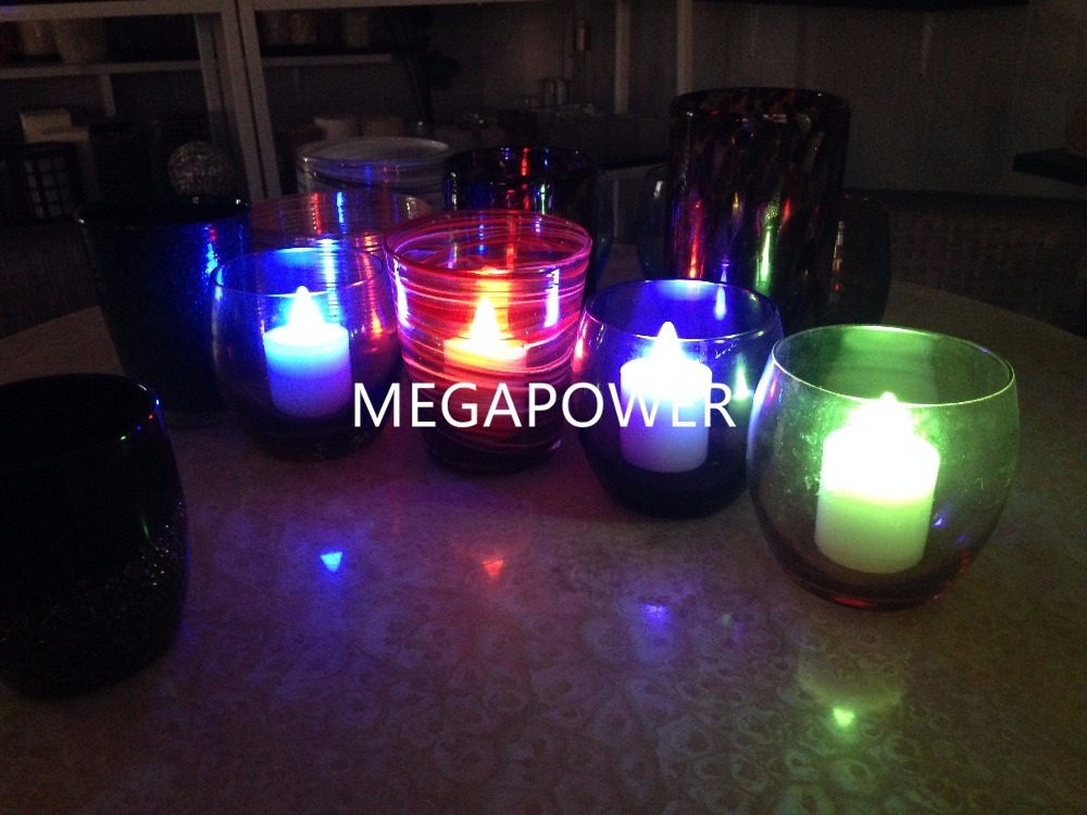 Color Changing LED Rechargeable Tea Lights with Remote Control and Induction Charging Base, Set of 4