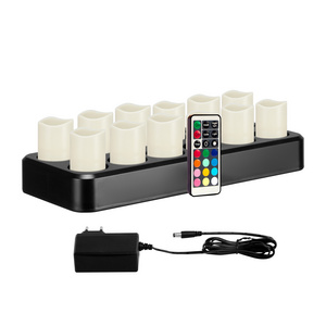 Safe Unlimited Induction Charging 12 set Electronic Votive Candles With Remote Control