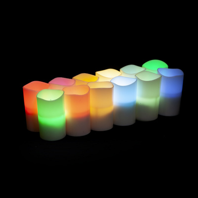 Flameless Flickering Votive Tea Light Candles Battery Operated Set of 12 Flickering Tealight LED Candle for Garden