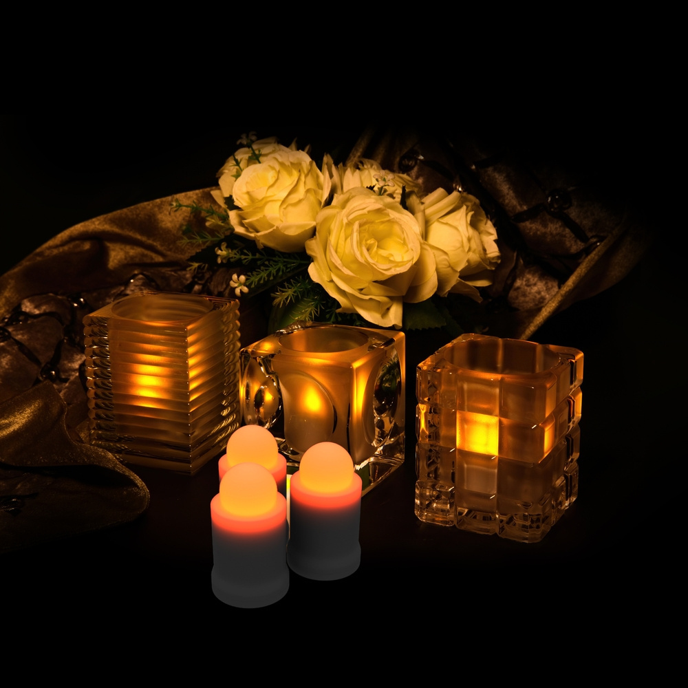 rechargeable illuminated lamps led candle lights wax  Candles LED Flameless Candle wedding lights With Charging Base