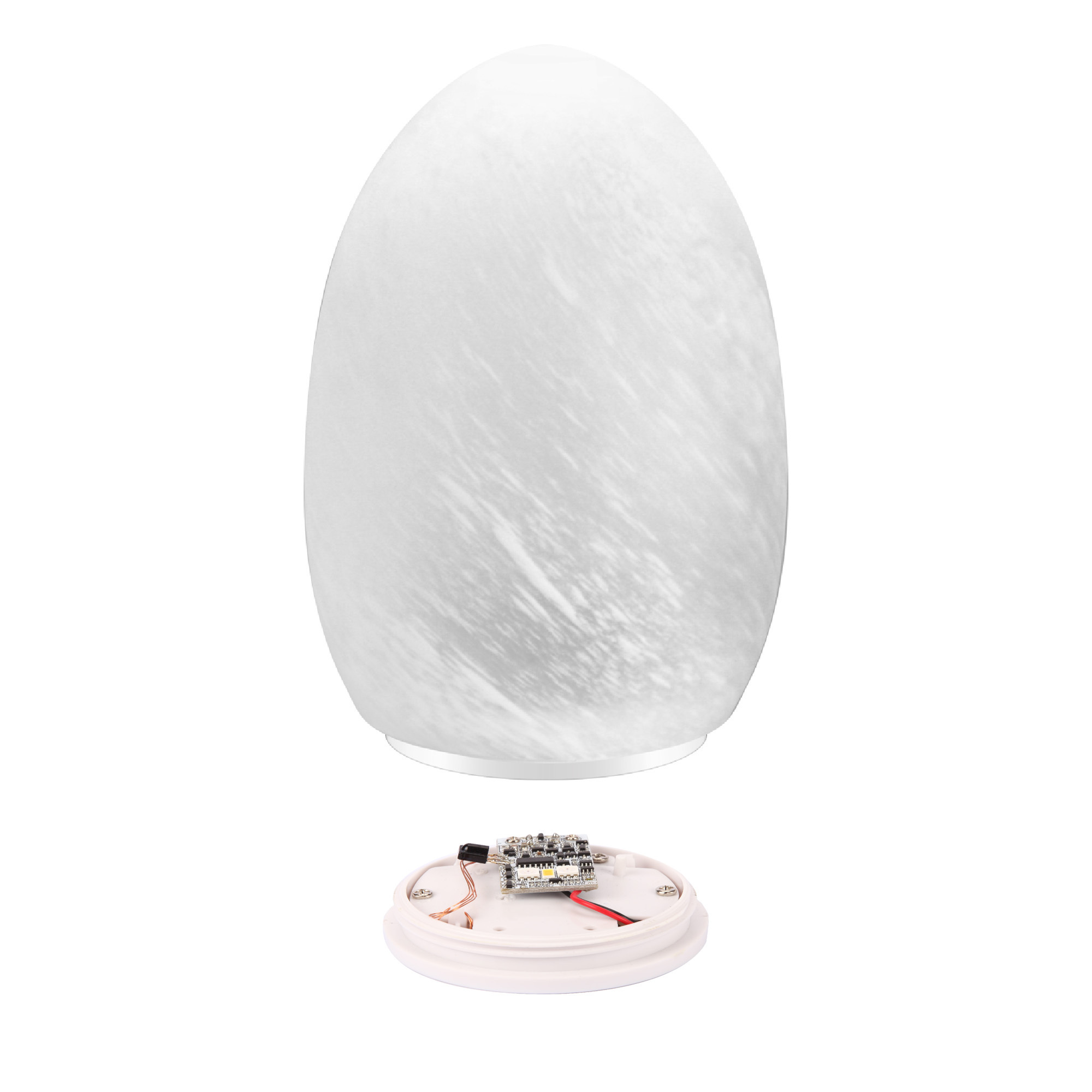 Egg Shaped Night Light Wireless Desk lamp Pattern Glass light with charger base