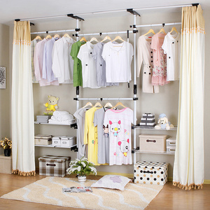 Wholesale Ceiling Mounted Clothes Hanger Racks Simple DIY Vertical Standing Storage Shelves Cabinet