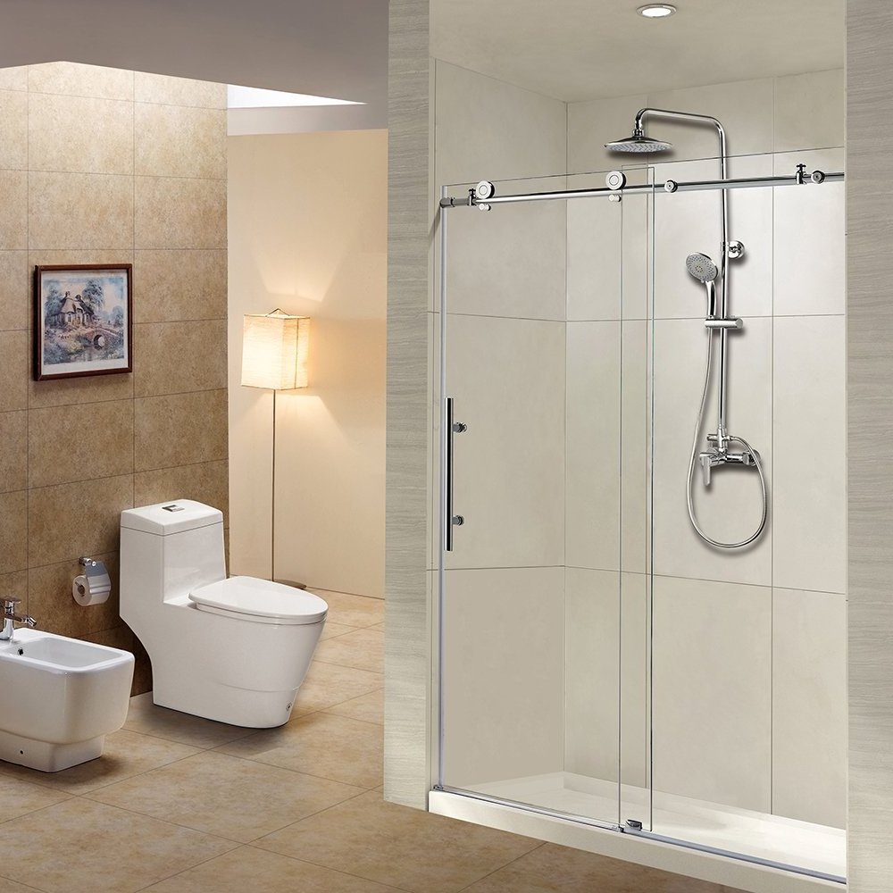 Stainless Steel sliding shower door, Simple shower room