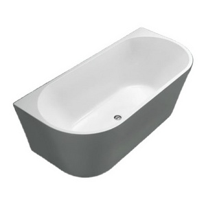 Hot selling bathtub back to wall installation roundbath pure white color acrylic resin material bathtub fiberglass mold