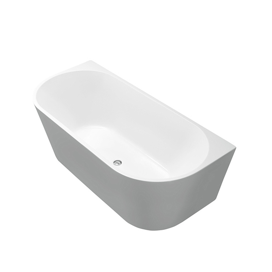 Hot selling bathtub back to wall installation roundbath pure white color acrylic resin material bathtub fiberglass mold