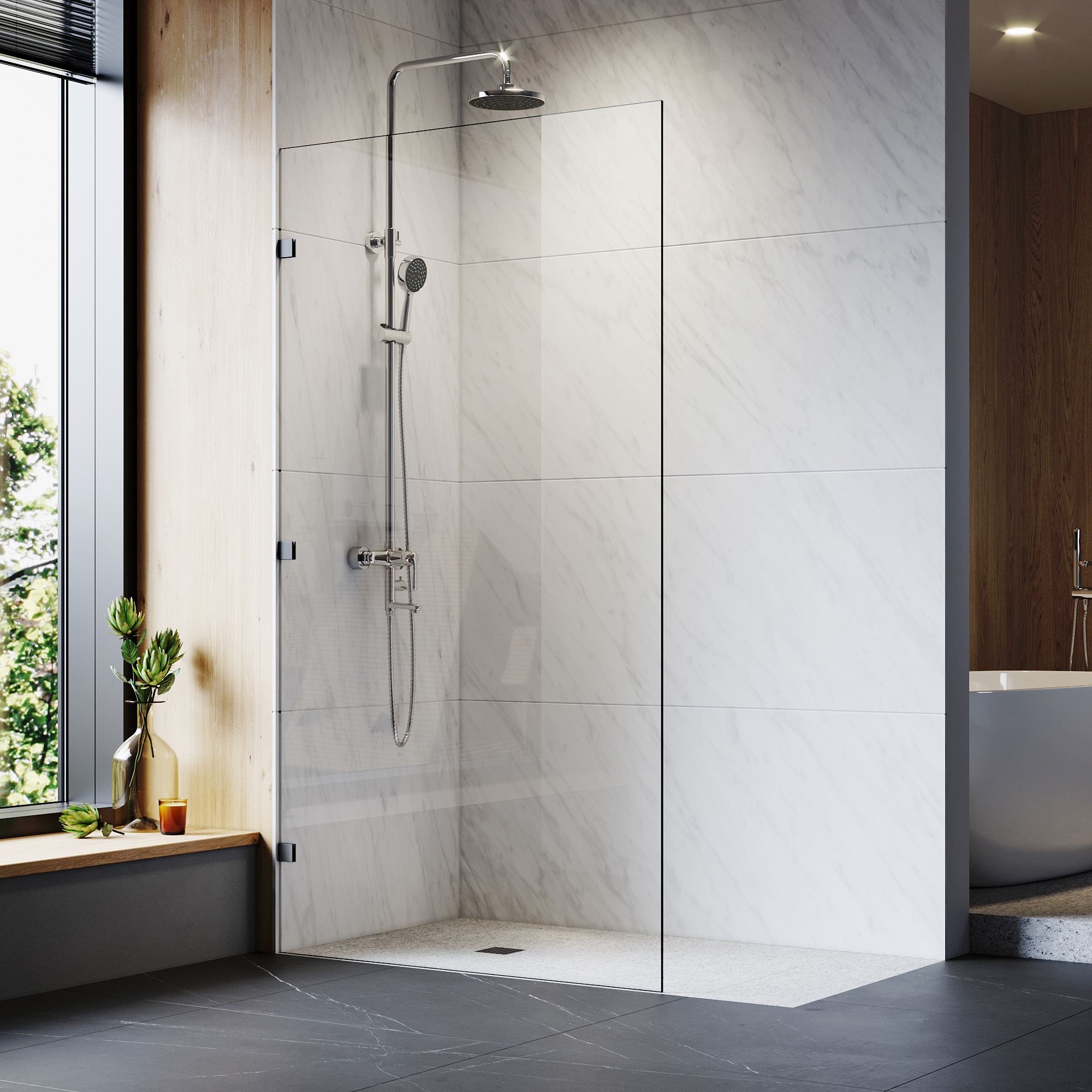 Hot selling walk in shower screen clear tempered glass Shower Doors, sided bathroom shower