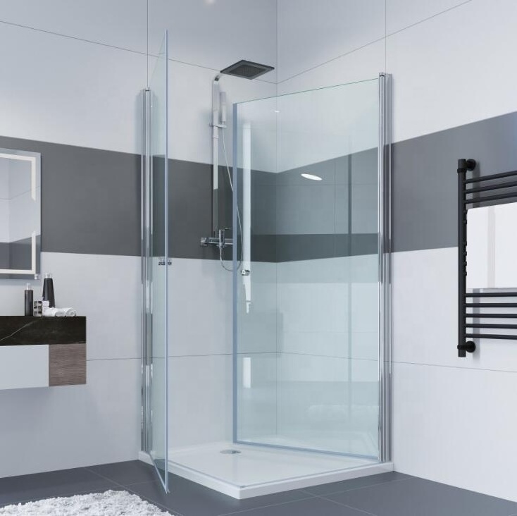 Hot selling shower enclosure clear tempered glass, double swing doors shower box ,hot selling sided shower