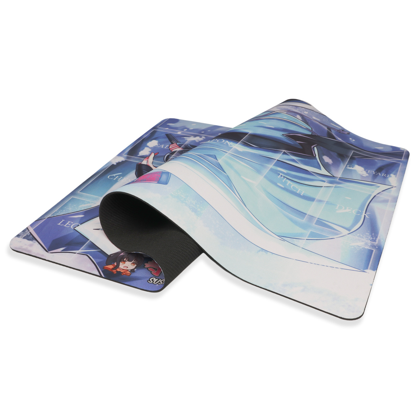 Sublimation Design Printed Anime Logo Yugioh Mouse Pad Neoprene Rubber Custom Trading Card Game Play Mat