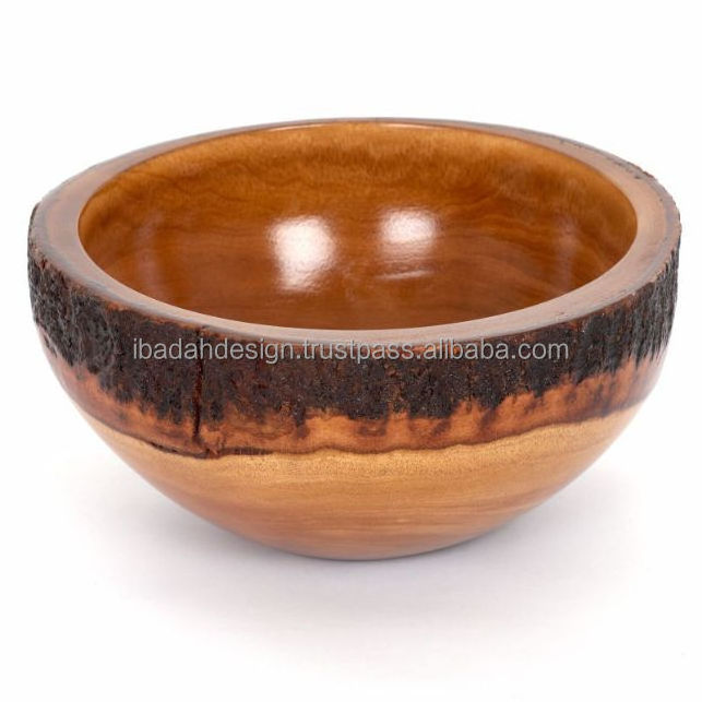 Wholesale Unique Design Kitchenware Decorative Mango Wooden Salad Bowl Food Bowl Available at Bulk Price