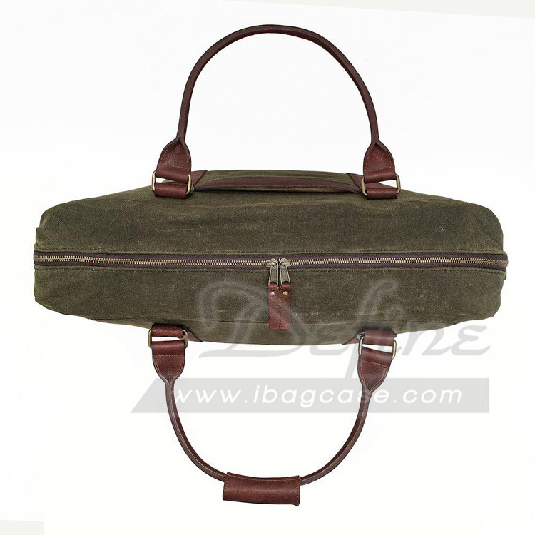 Factory Customize Insulated Travel Canvas Wine Bag Outdoor Wine Picnic Tote Bag Waxed Canvas Cooler Bag