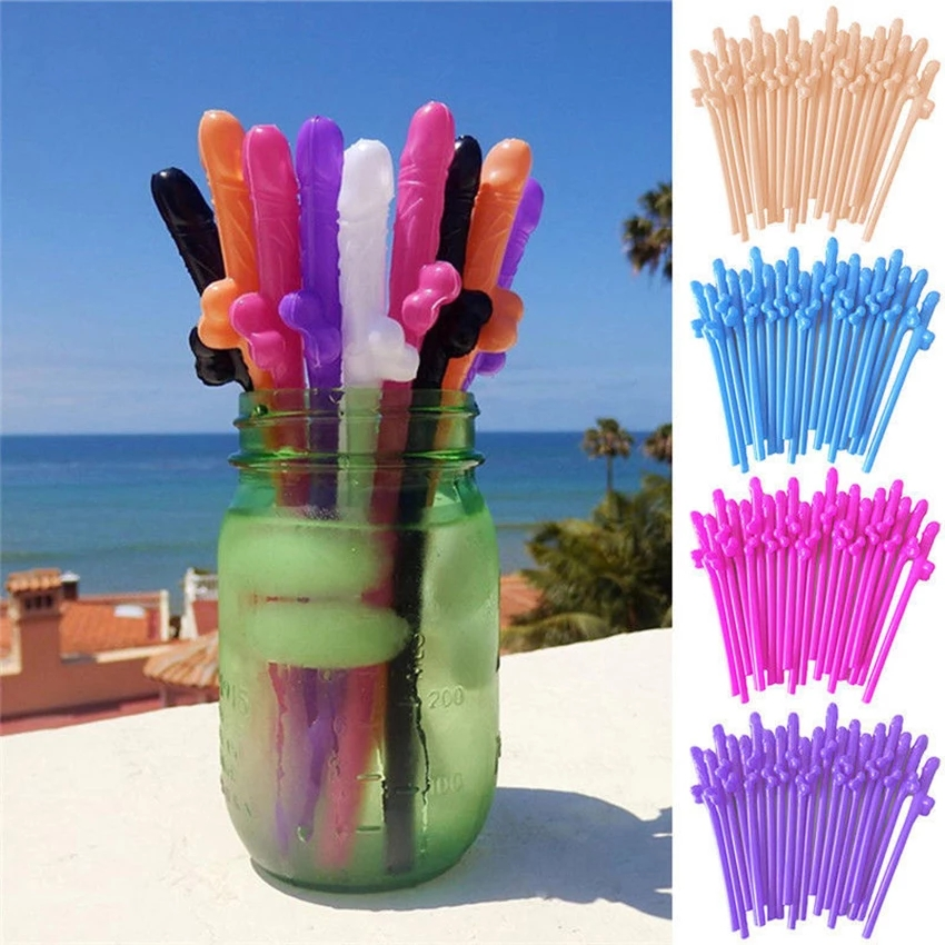 Bachelorette Party Fun Straw Penis Straws Drinking Bar Decor Supplies Bridal Shower Hen Night Straw Wedding Part Decoration Gift