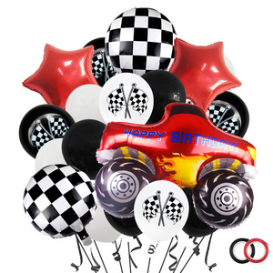 Racing Theme Fast four Tire Foil Balloon Party Children's and Boys' Birthday Party Decoration Toy Balloon