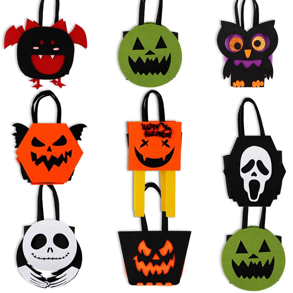 Halloween Decoration Candy Bag Ghost Festival Atmosphere Decoration Props Non Woven 3D Handbag Party Supplies Halloween Bag