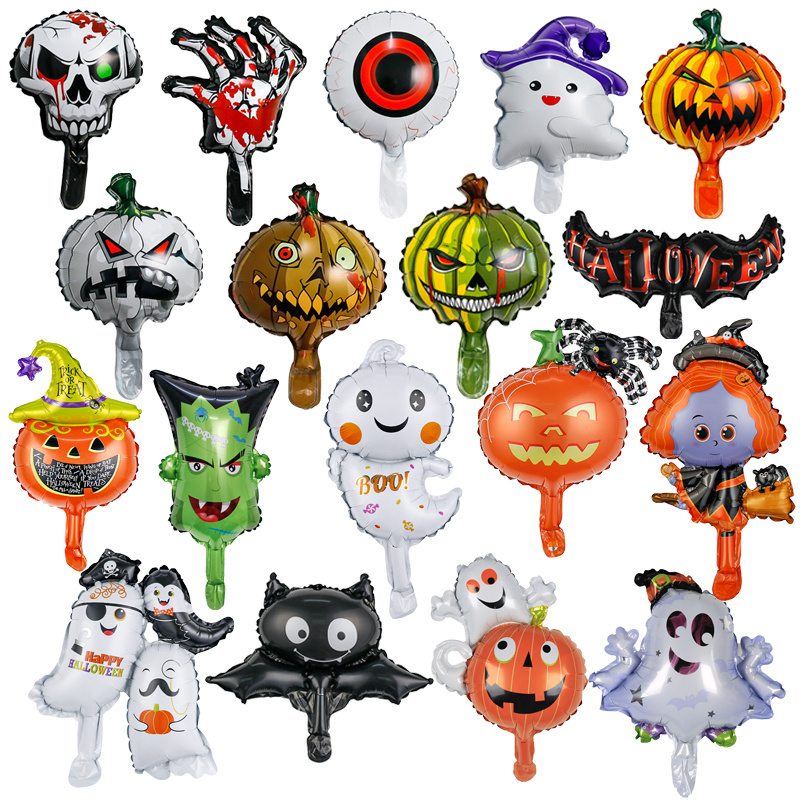 18 inch Round Ball Halloween Foil Balloon Ghost Festival S-kull Head Pumpkin Halloween Theme Party Scene Decoration Balloon