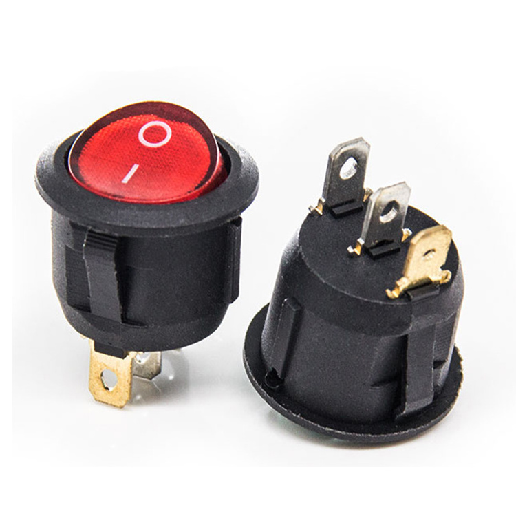 ON-OFF 12V Round Rocker Dot Switch Waterproof LED Light Luminescence Toggle Switches