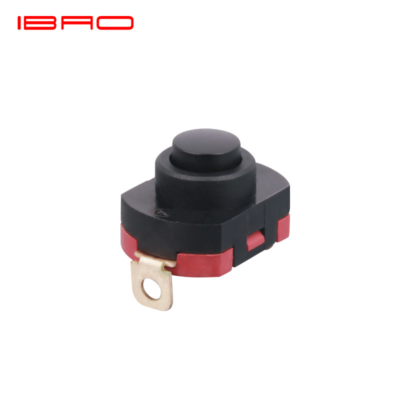 IBAO PAD Series pcb flat waterproof on-off protective cover 4 pin mini light power 220 volt momentary push button switch