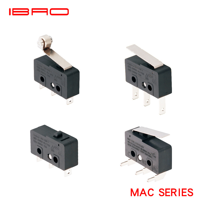 IBAO CNIBAO MAC Series Electrical Miniature Snap Action Spdt Micro Switch Limit Switch 10A 125/250VAC 25T125 5E4 Μ -25~125°C CE