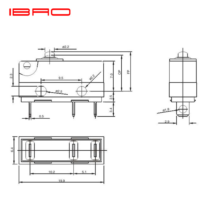 IBAO CNIBAO MAC WATER PROOF  Series Waterproof sealed Micro with long lever Limit Switch