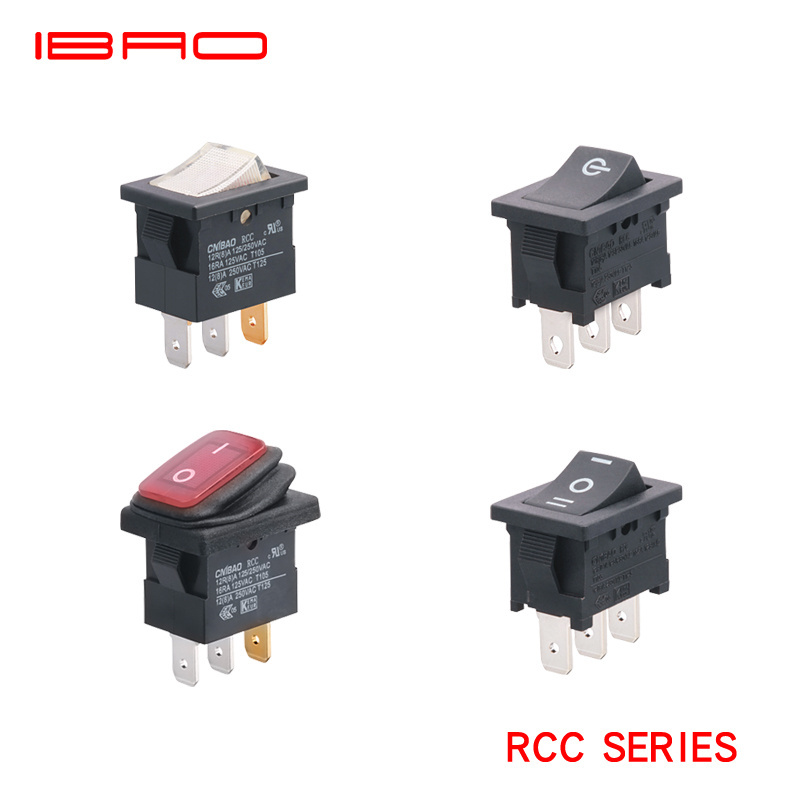 Switch Rocker Waterproof Rocker Switch 12A 250VAC ON OFF 3 PIN Rocker Switch With Solder Terminal