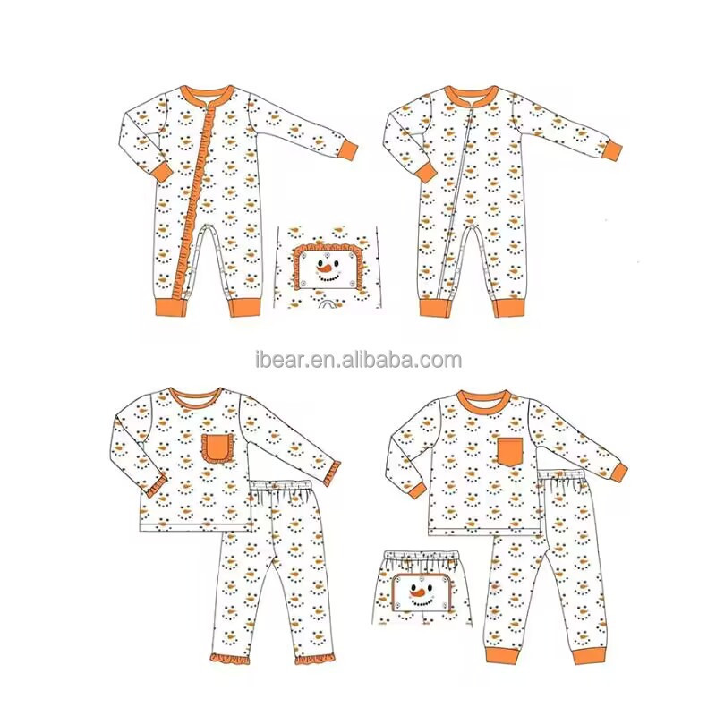 girls boutique clothing sets pumpkin embroidered design wholesale fall children clothes Halloween