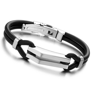 High Grade Silicone Bracelet New Personality 316 L Stainless Steel Men's Bracelet Jewelry