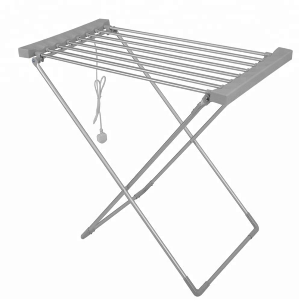 Most popular Laundry aluminum portable heating electrical folding clothes drying rack with Switch