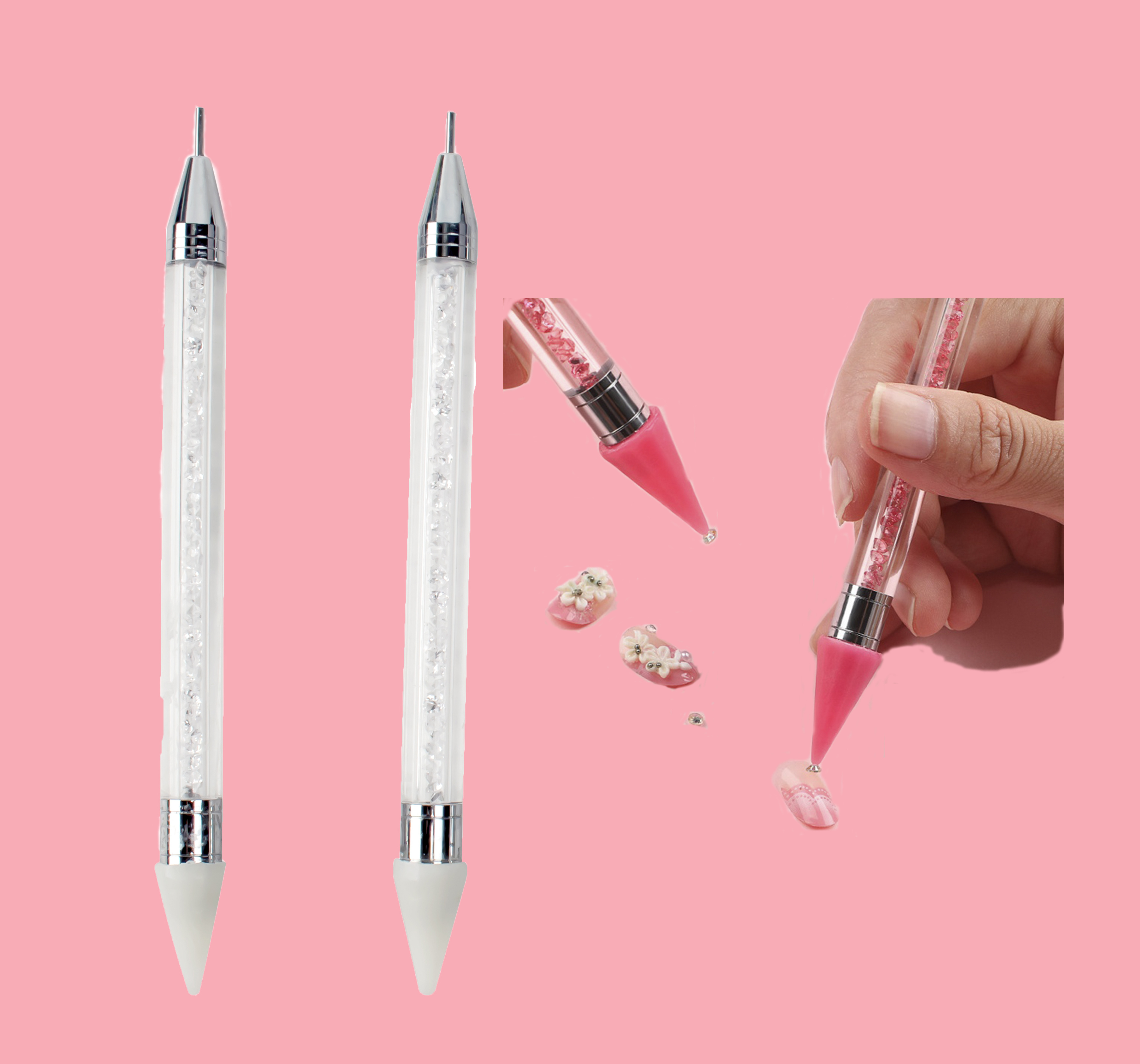 Hot Sale Multifunctional Dual Heads Nail Art Dotting Pen Picker Rhinestone Manicure High Quality Nail Dotting Wax Pen