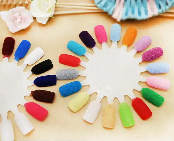 Colorful Bright Nail Manicure Design 3D Nail Art Velvet Flocking Powder for Nail Manicure