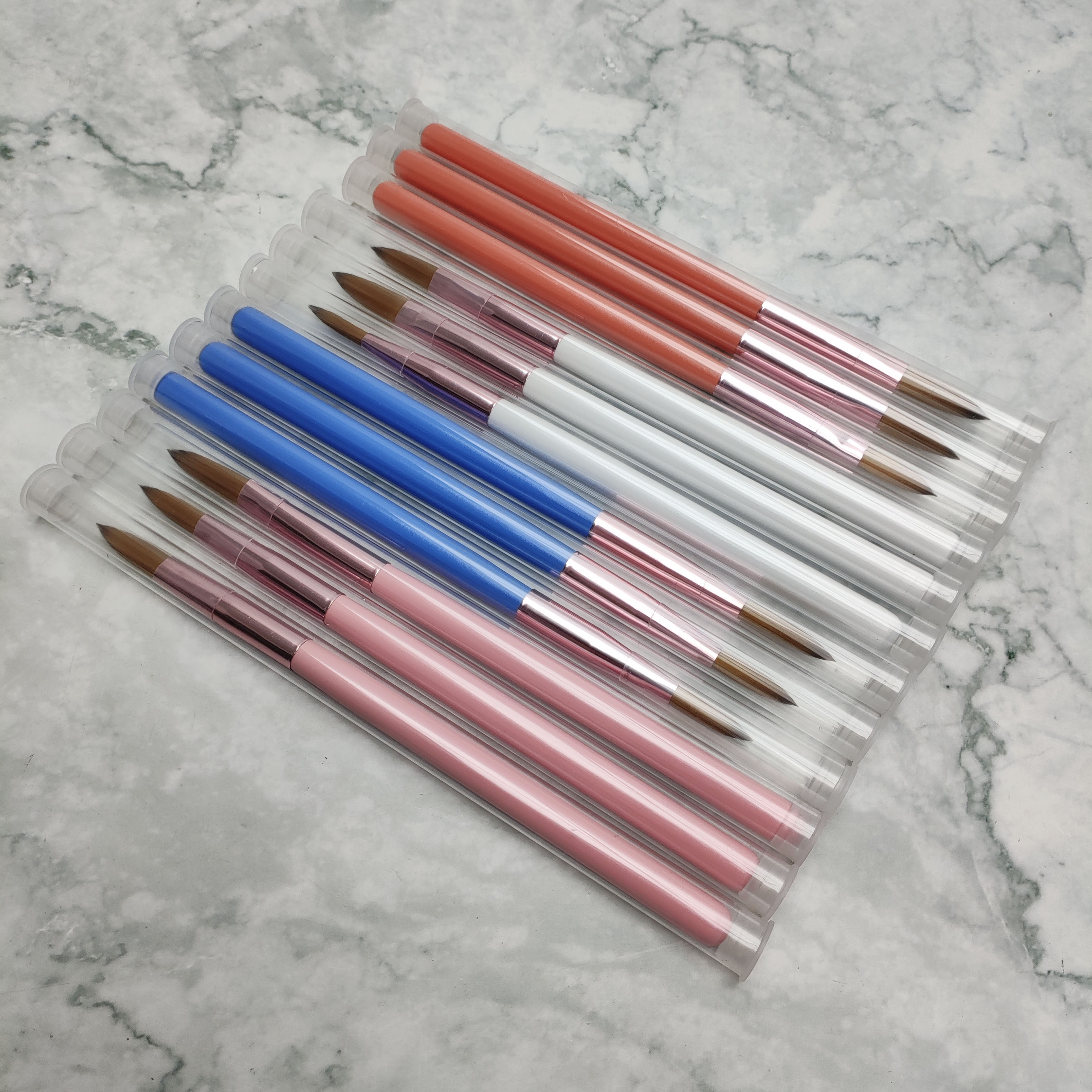 Customized LOGO Nylon Wooden Handle Nail Art Brush Set 2024 New Approval Professional Acrylic Gel Brush 3pcs per Set