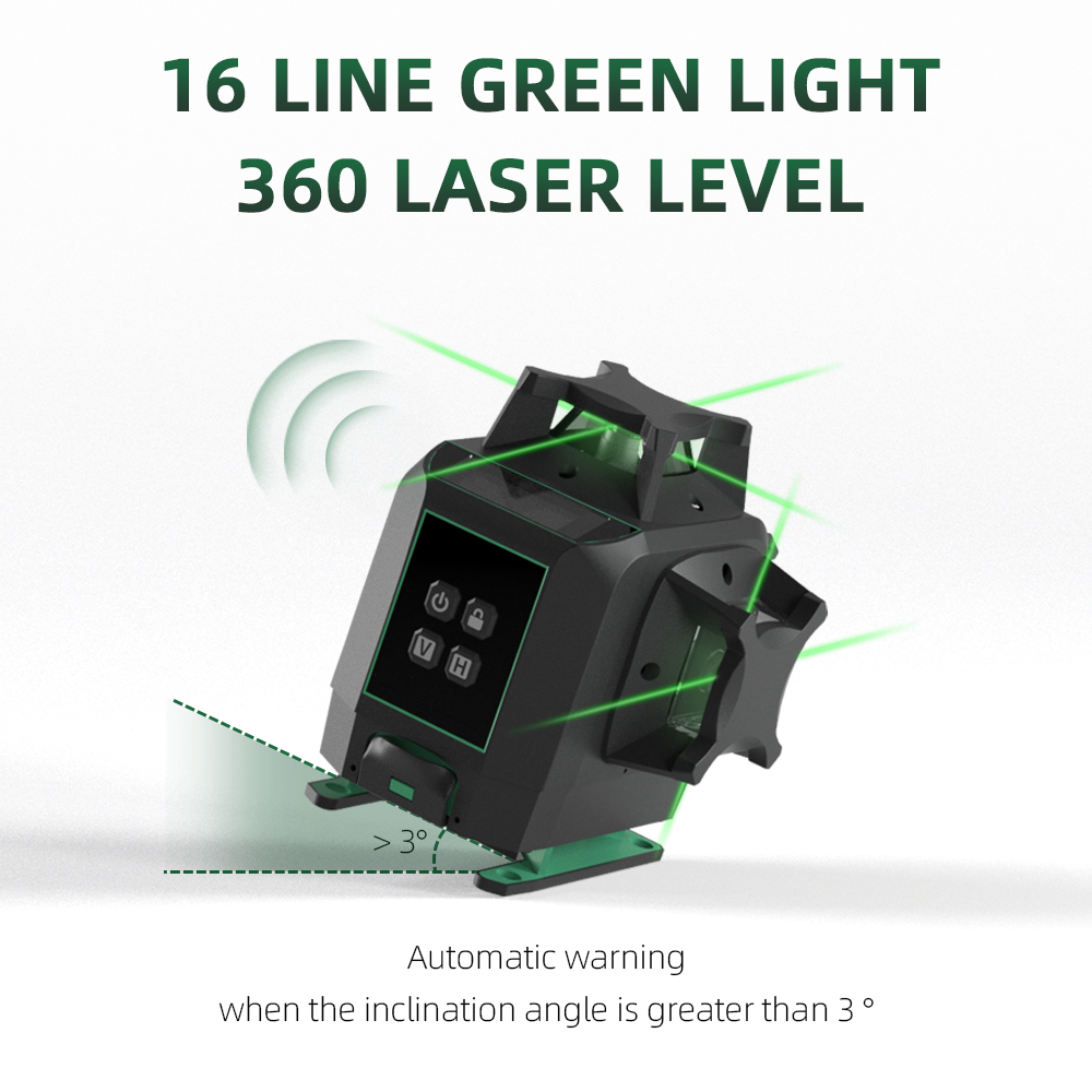 Cheap nivel laser 16 lineas verde 4d laser level suppliers self leveling rotary 360 degrees cross line laser light level