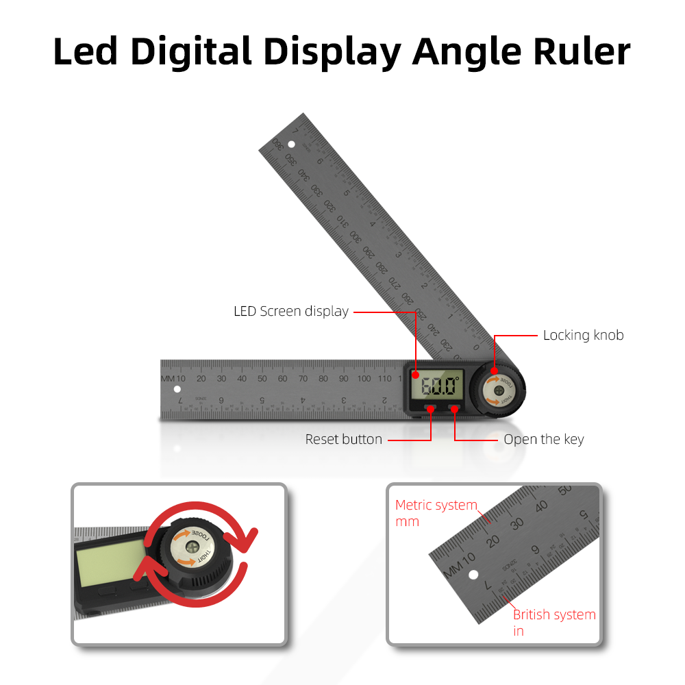 Digital Protractor Goniometer Angle Ruler Electronic Digital Ruler goniometer contact angel measurement