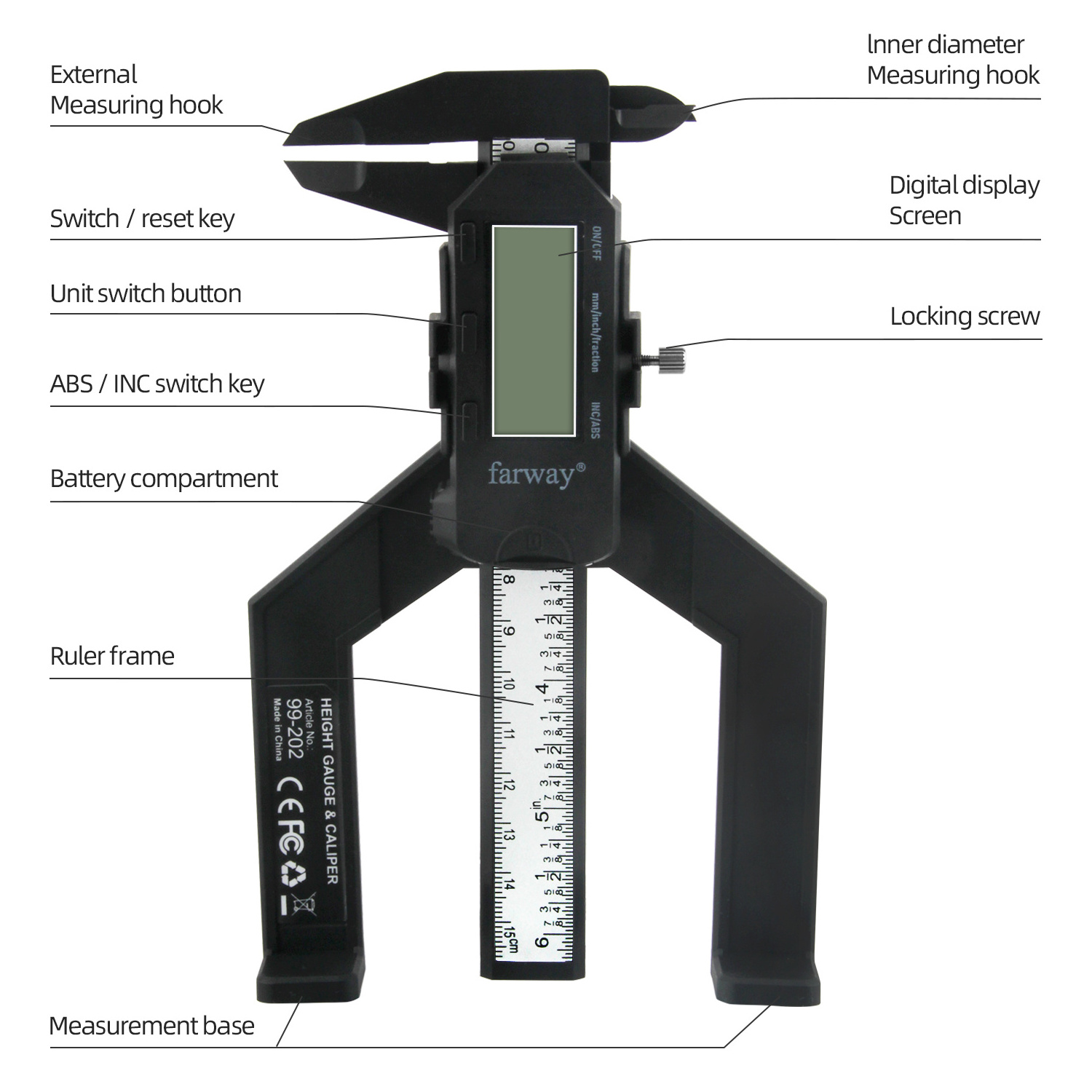 digital display height gauge depth gauge dial vernier calipers stainless steel digital vernier caliper